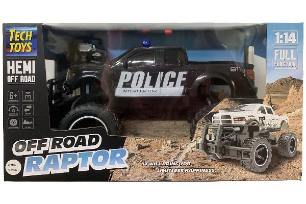 Fjernstyret Politi Monster Truck - Off Road Raptor - 1:14 - Tech Toys