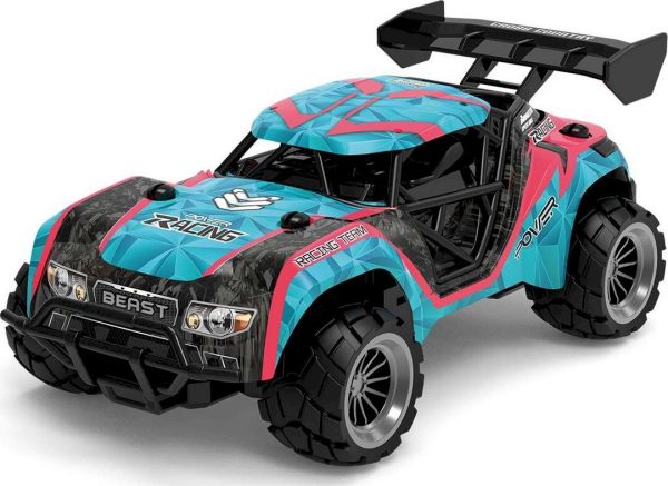 Fjernstyret Bil - Speed Racing Dirt Stars - 1:18 - Blå Og Pink