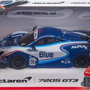 Mclaren 720s Gt3 Fjernstyret Bil - 1:24 - 2,4 Ghz - Blå Hvid