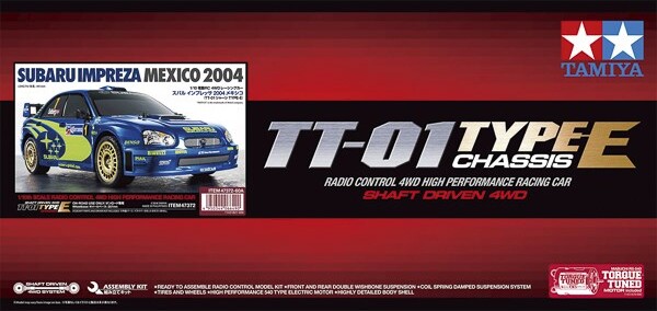 Tamiya - Rc Subaru Impreza Mexico 2004 Tt-01 Type-e Fjernstyret Bil Byggesæt - 1:10 - 47372