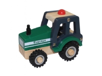 Traktor i træ med gummihjul/ Wooden Tractor w. rubber wheels