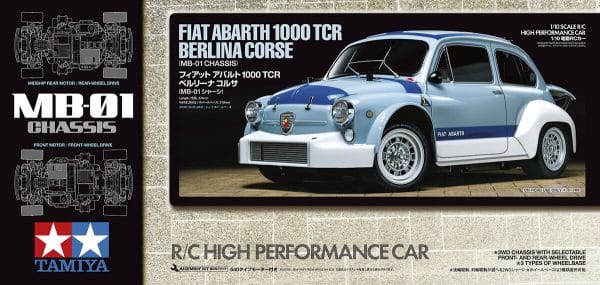 Tamiya - Rc Fiat Abarth 1000 Tcr Berlina Corsa Mb-01 Fjernstyret Bil Byggesæt - 1:10 - 58721