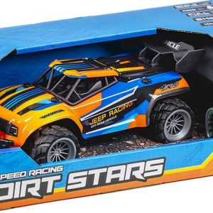 Fjernstyret Bil - Jeep Racing Dirt Stars - 1:18 - Blå Og Orange