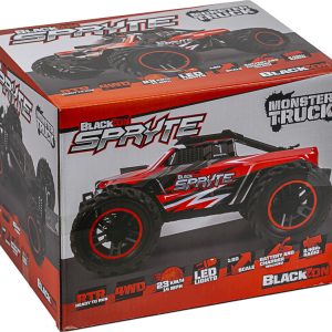 Blackzon - Rc Monster Truck Bil - Spryte Mt 1/20 4wd - Rød