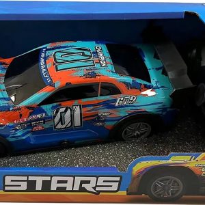 Fjernstyret Bil Med Lys - Champion Gt9 Road Stars - 1:22 - Blå Og Orange