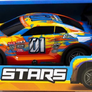 Fjernstyret Bil Med Lys - Champion Gt9 Road Stars - 1:22 - Gul Og Blå