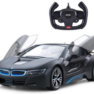 BMW i8 Fjernstyret Bil 1:14 Sort (Kan åbne dørene via remote)